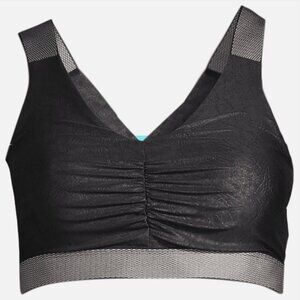 Casall Lthrlike Glam Top Sports Bra In Black